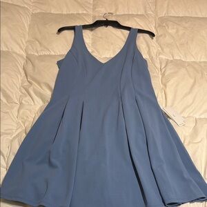 Elegant Blue Sleeveless Dress